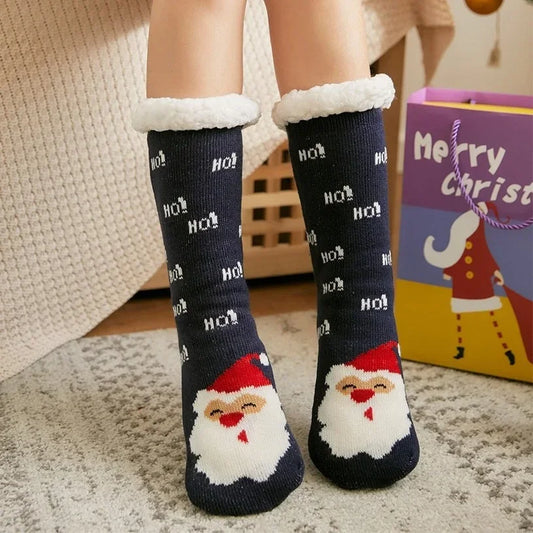 Christmas Fuzzy Socks Womens Winter Thermal Warm Floor Sock Soft Female Home Indoor Gifts Non Slip Grip Slipper Sock Fluffy.