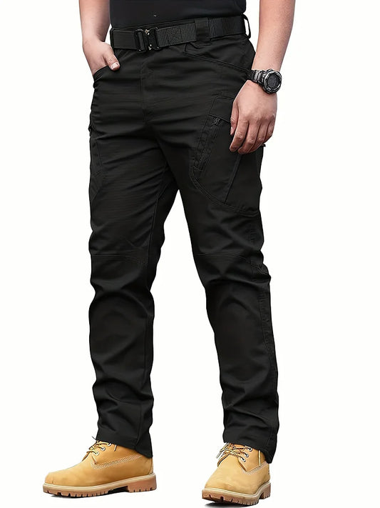 Men's multifunctional pocket tactical pants, wear-resistant Cargo Pants, water repellent, suitable for hiking and outdoor work.