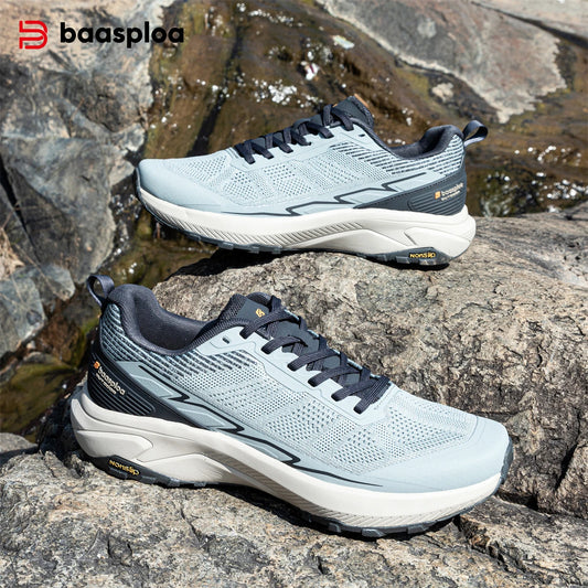 Baasploa Männer Wanderschuhe Komfort Tragen Beständig Outdoor Schuhe Männer Atmungsaktives Mesh Casual Turnschuhe Klettern Nicht-Slip Spitze Up.