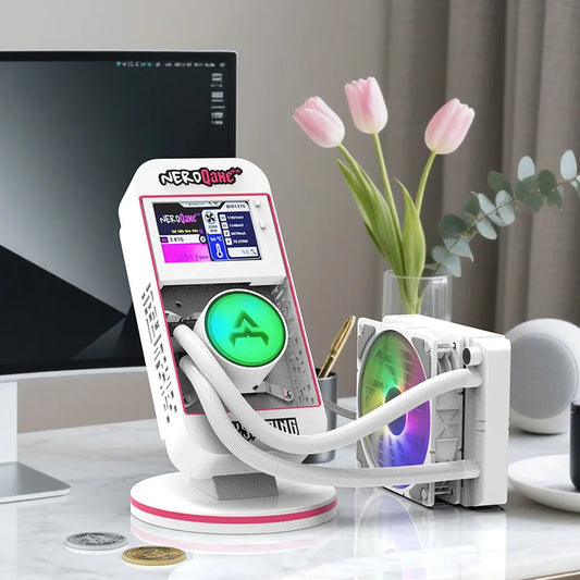 2025 New Bitaxe NerdQaxe++Water Cooling 4.8th/s Computing Power Bitcoin Miner White.