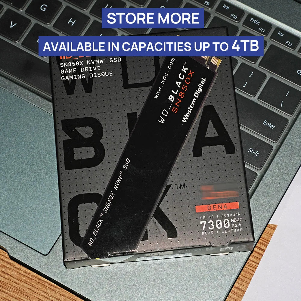 Western Digital SN850X 1TB 2TB 4TB WD_BLACK M.2 2280 NVMe PCIe Gen 4.0x4 SSD Solid State Drives for Gaming Computer Laptop PS5.