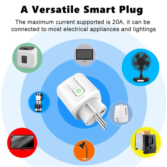 16A Matter EU WiFi Smart Socket Home Appliance Mini Smart Plug Adapter APP Control Timer Funktioniert mit HomeKit Siri Alexa Google.
