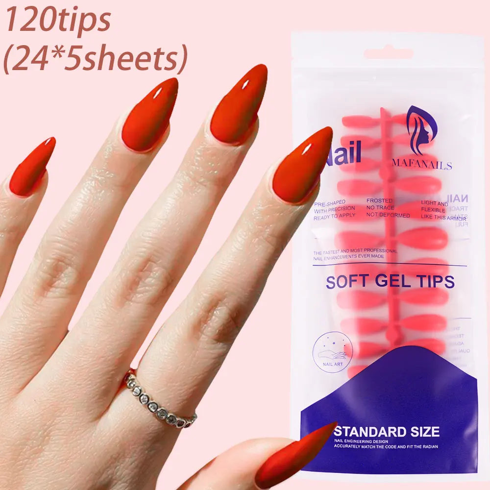 Milky Nail Tips 120 Pcs Press on Nails Red White Fake Nails Glossy Artificial Finger Manicure Reusable False Nails for Women #td.