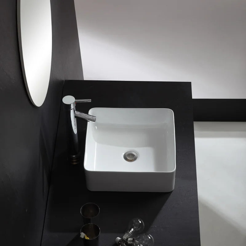 Weiße Waschbecken Licht Luxus Bad Armaturen quadratisches Waschbecken nach Hause runde Küchen spüle Toilette Waschbecken