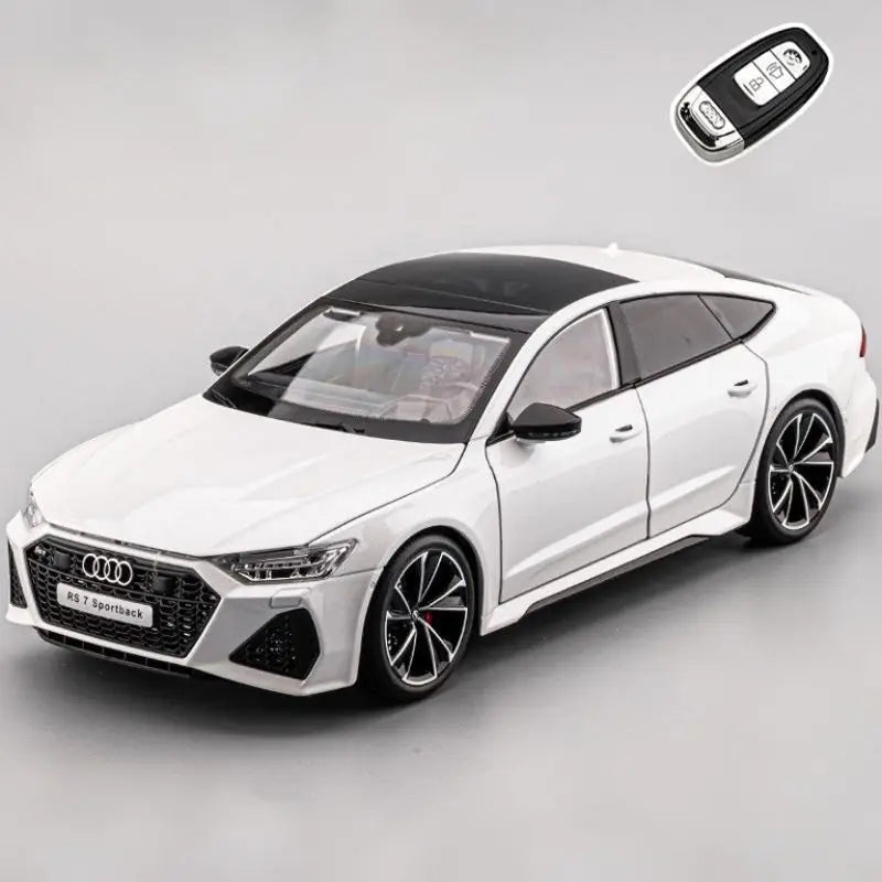 1:18 Key Remote Control Version AUDI RS7 Alloy Sports Car Model Diecast Metal Racing Vehicle Car Model Sound Light Kids Toy Gift