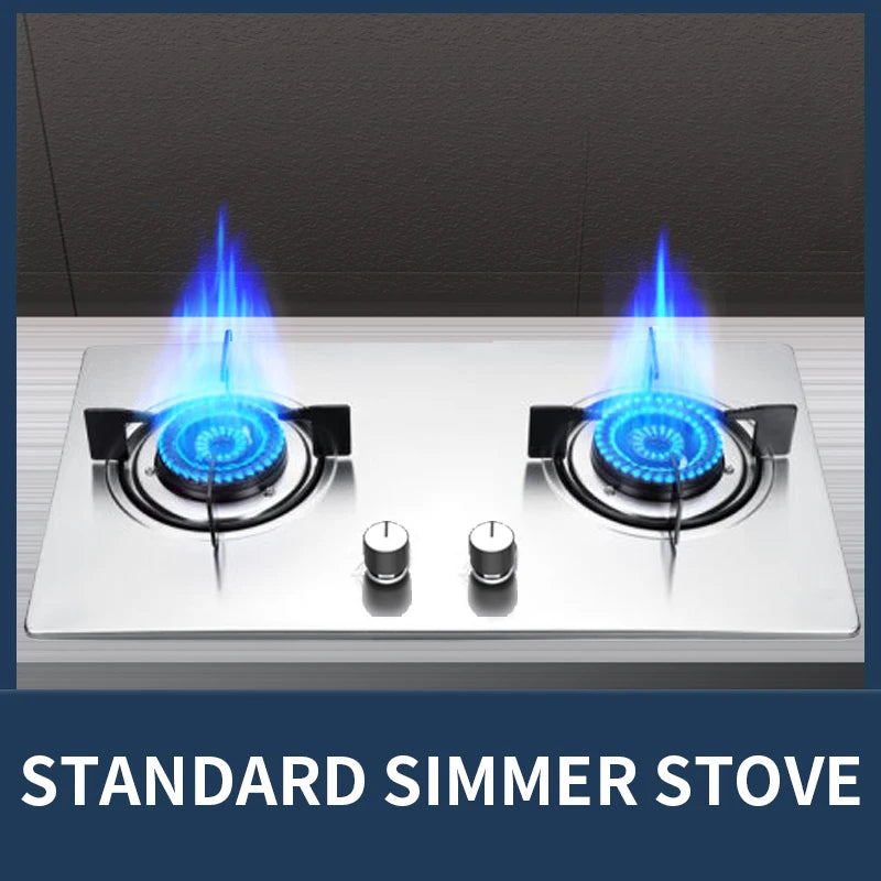 5KW Gas Stove Home Double Embedded Gas Stove Energy-saving Fierce Fire Stove Gas Cooktop Double hole gas stove