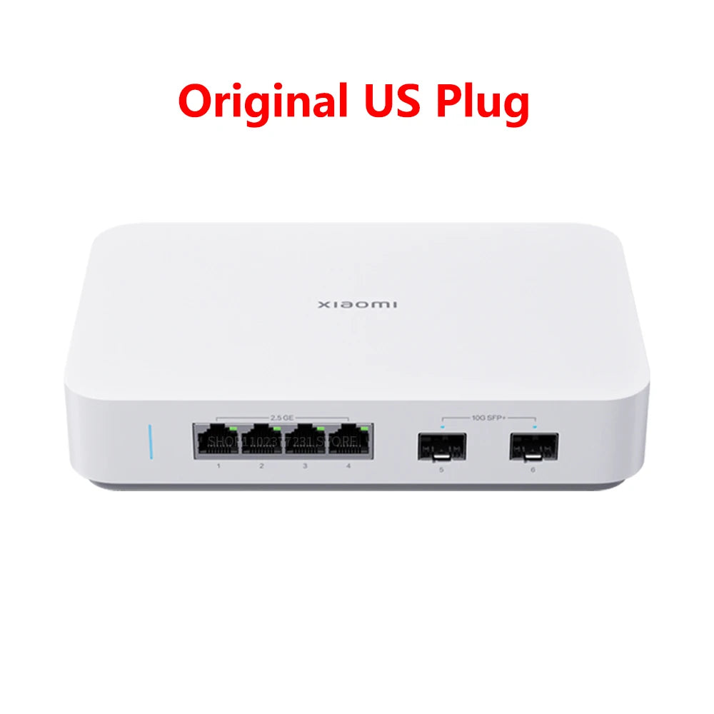 2025 NEW Xiaomi 10G Ethernet Switch 4×2.5G+2×10GMbps Mini Network Switches VLAN Ethernet Splitter Lan Router 6 Ports Hub Switch