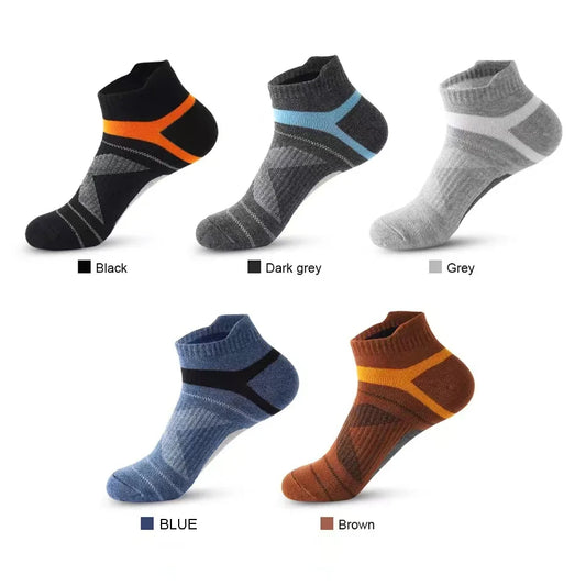5 Pairs High Quality Socks Men Summer Outdoor Casual Cotton Socks Short Breathable Black Ankle Socks Run Sports Socks Size 38-45.