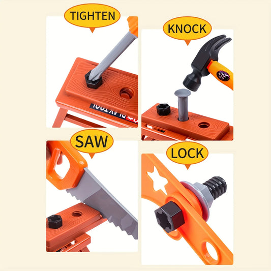 Kids Toolbox Kit Educational Toys Simulation Repair Tools Toys Drill Plastic Game Learning Engineering Puzzle Toys Gifts For Boy.