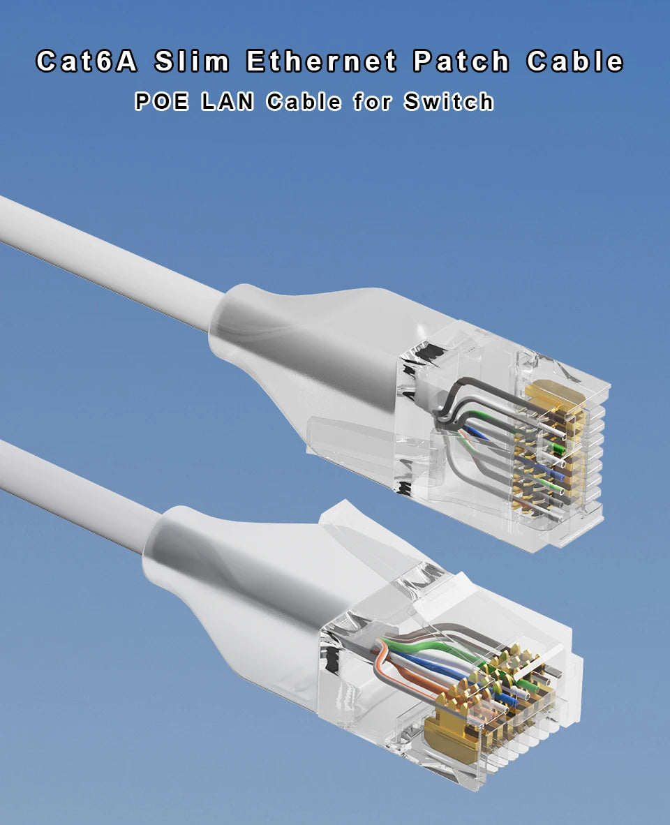 COMNEN 24 Pack Ethernet Lighting Patch Cable Flexiable Slim Cat6a 10G POE LAN Cable for Switch Ps5 Router Xbox Computer.