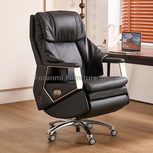 Ergonomischer Büro-Elektrostuhl, verstellbare Rücklehne und Höhe, Leder-Computerstuhl, Gamer Home, bequeme drehbare Schreibtischstühle