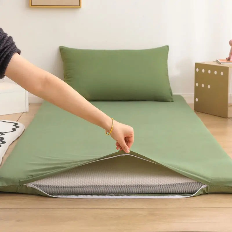 WOSTAR 360° fully enclosed with zipper mattress protector cover student baby single double bed sheet protection pad 90/150cm.