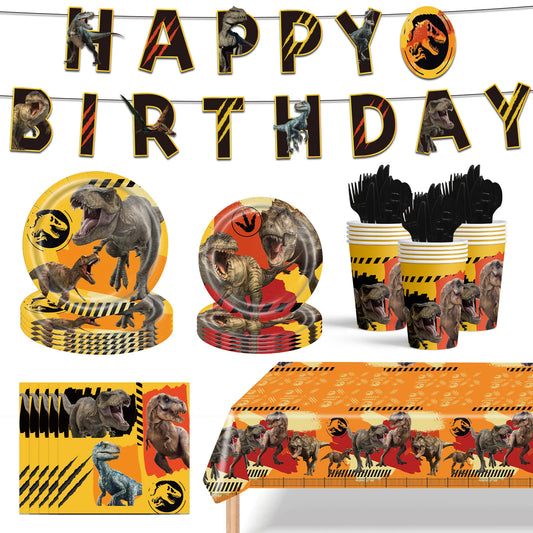 Jurassic Dinosaurier Geburtstagsparty liefert Dinosaurier Einweggeschirr Teller Tasse Serviette für Dinosaurier-Themen Party Kinder Jahre.
