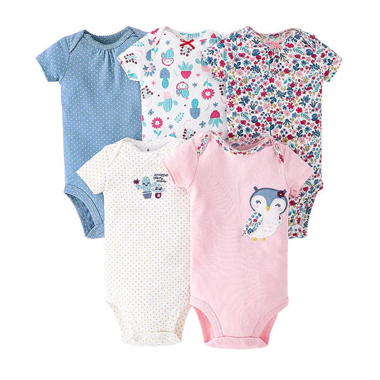 5 Pairs Neugeborenen Baby Body Kurzarm Infant Overall Kurzarm Baumwolle Overalls Neugeborenen Overall Kinder Baby Roup.