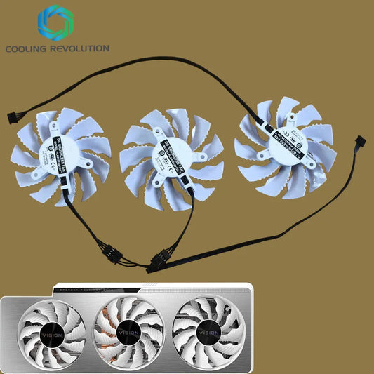 New for GIGABYTE GeForce RTX 3080 Ti RTX 3090 Vision OC 3X GV-N308TVISION GV-N3090VISION GPU Graphics Card Cooling Fan.