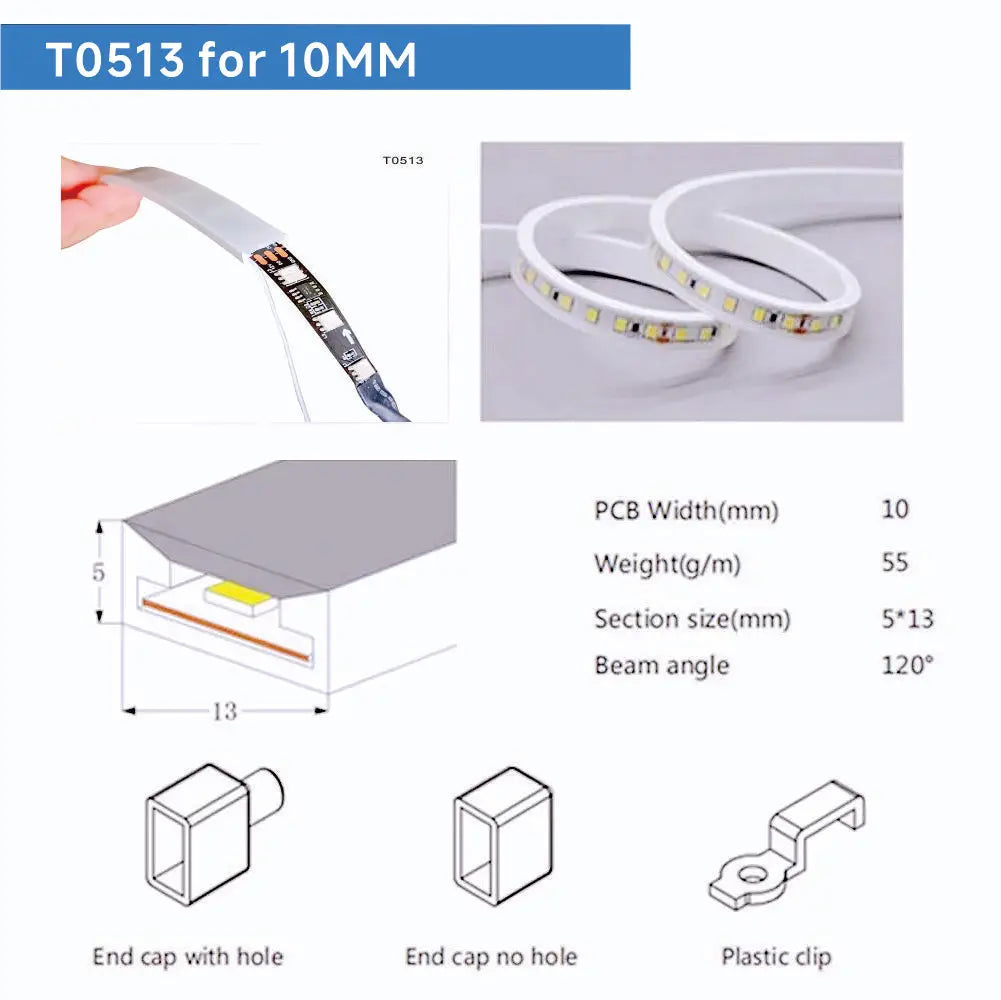 IP67 Waterproof Flexible LED Neon Silicone Light Tube for WS2812B WS2811 5050 RGB 5mm 8mm 10mm 12mm PCB Light Strip