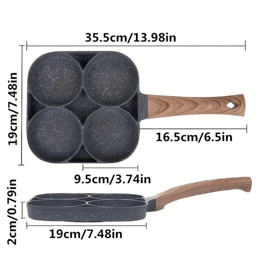 LMETJMA Egg Frying Pan Nonstick Pancake Pans 4-Cups Cookware Pancake Pan Egg Pan Suitable for Gas Stove Induction Cooker JT87.