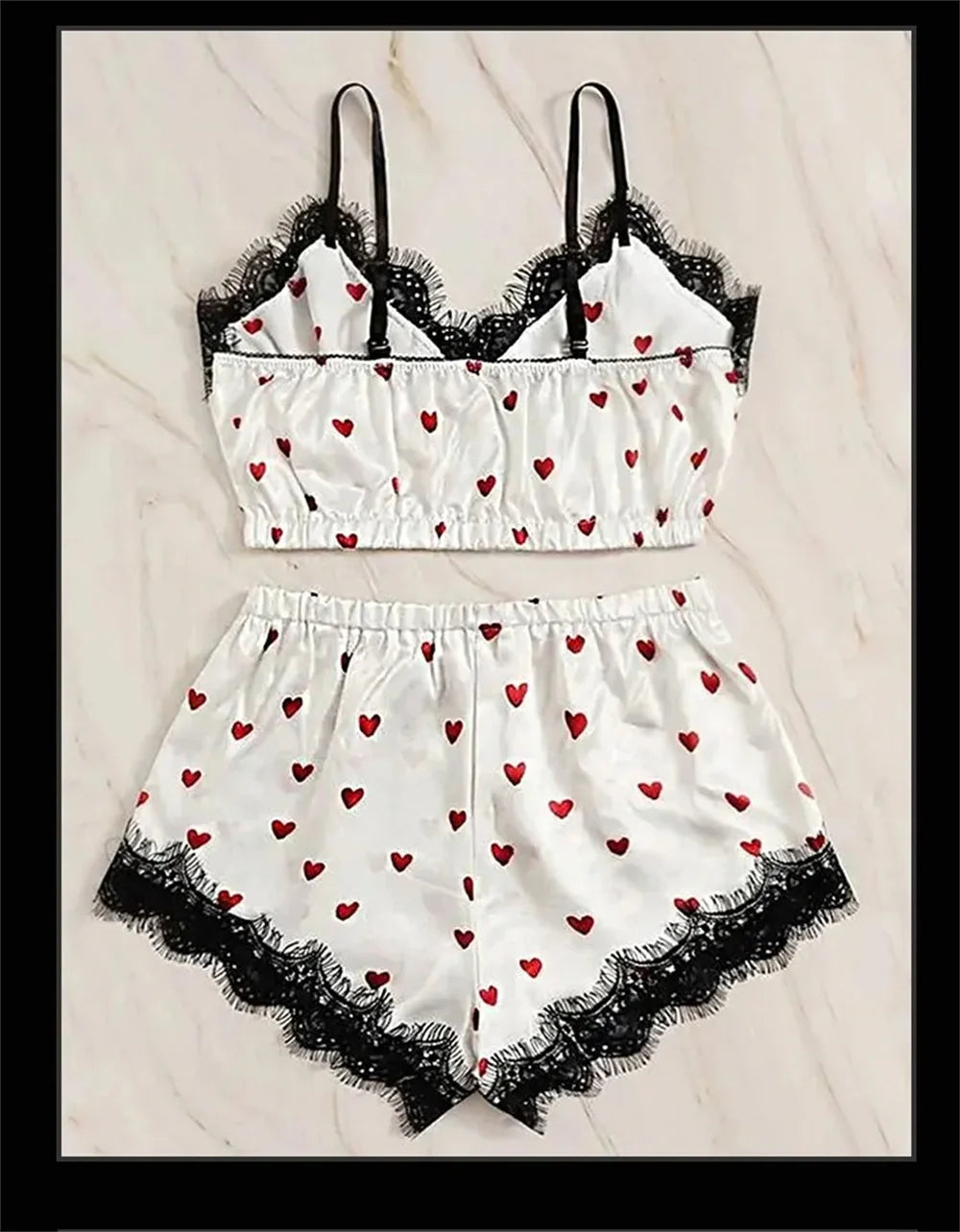 2PCS Pyjama Anzug Frauen Mode V-ausschnitt Stretch Satin Spitze Sexy Dessous Bowknot Pyjamas Schlaf Shorts Set Nachtwäsche Sling Set neue.