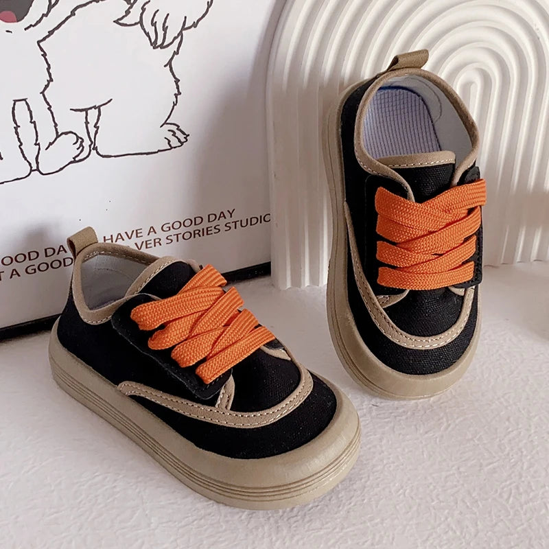 Children Fashion Versatile Soft Canvas Shoes Floral Print Casual Kids Shoes Drop Shipping Lace-up 2023 Spring New for Boys Flats