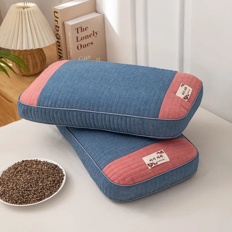 Sobakawa Traditional Buckwheat Standard Size Pillow Organic Cotton with Natural Technology for Cool Sleep Bed Sleep Pillow.