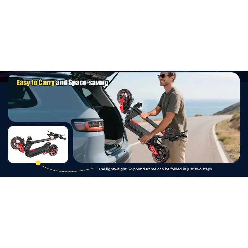 J15MAX Electric scooter 1600W powerful motor 48V18AH lithium battery foldable E scooter 10-inch tires adult off-road e-scooter.