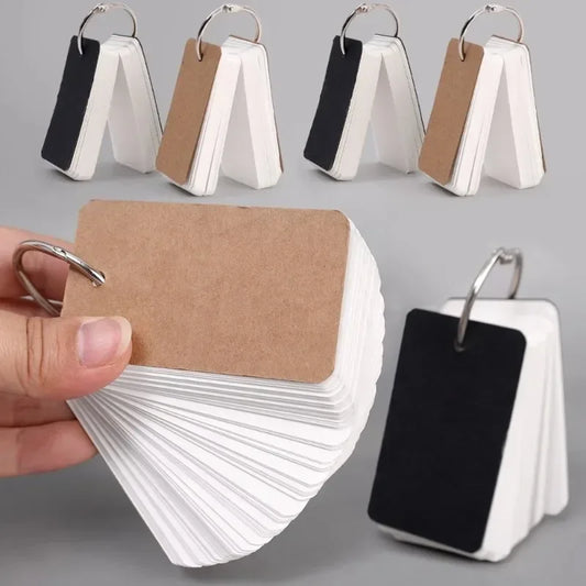 400/100 Blatt Kraftpapier, leere Karteikarten mit Binderingen, Spiralnotizblöcke, Mini-Notizbücher, Lernkarten, Buch, Kawaii-Briefpapier.