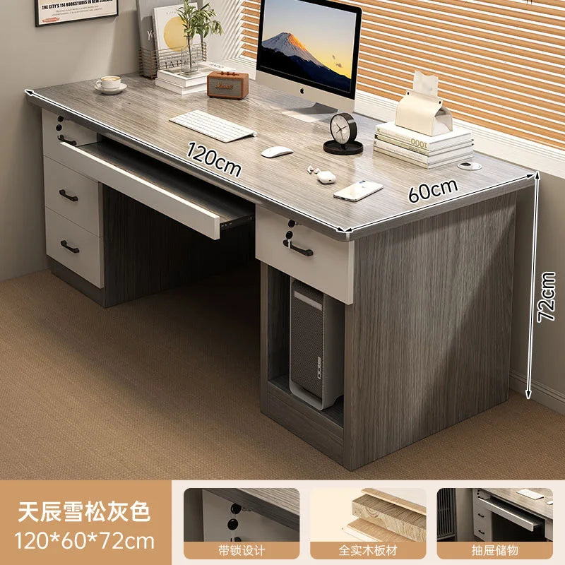 Desktop-Computertisch mit Schubladen für Heimlernen, Schreiben und Büromöbel. Großer Schreibtisch für den Schreibtisch