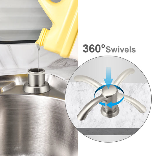 Samodra Nickel Soap dispenser Black Kitchen sink Counter Liquid Soap Dispenser Bottle kitchen accessories 360ml Built in Pumps