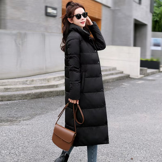 2021 Winter Women Jacket X-Long Stand-Up Collar Cotton Padded Female Coat High Quality Warm Womens Parka Manteau Femme Hiver.