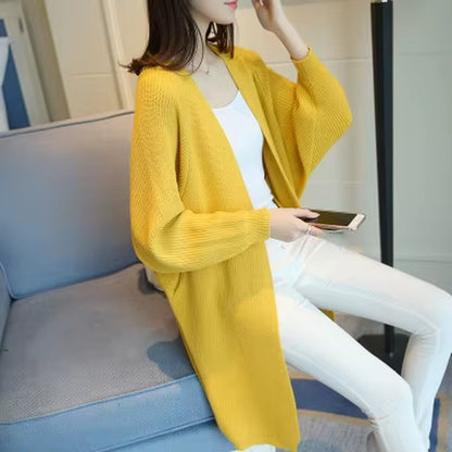 2023 Long Cardigan Women Sweater Autumn Winter Bat Sleeve Knitted Sweater Femme Jacket Loose Ladies Sweaters Cardigans New.