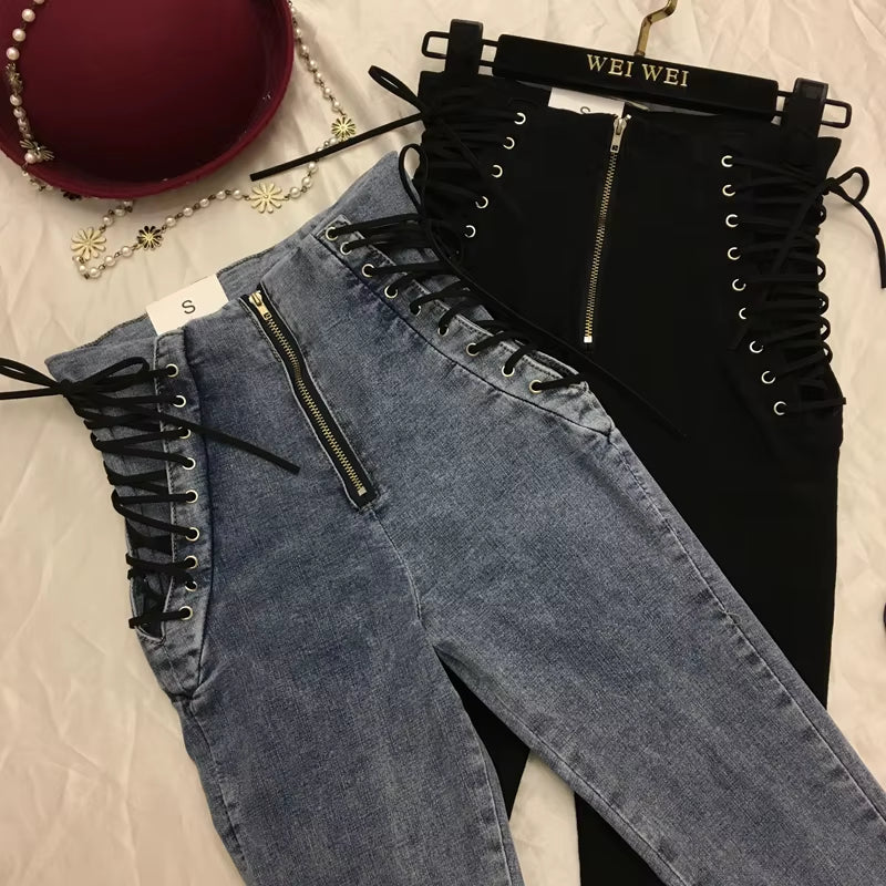 Plus Size High Waist Sexy Skinny Pencil Jeans for Women Jeans Leggings Denim Pants Slim Female Trousers.