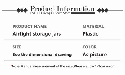 FAIS DU Food Storage Jar With Lid Kitchen Container Kitchen Organizer Stackable Dustproof Moisture Resistant Kitchen Accessories.