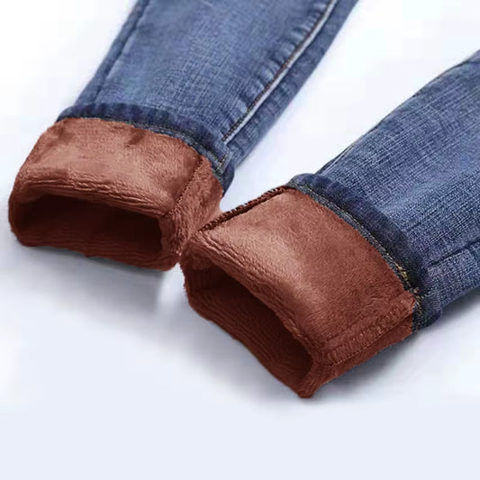 Winter Warm Jeans Woman 2022 High Waist Casual Velvet Ladies Trousers Female Pantalon Denim Jeans for Women Pants Clothe.