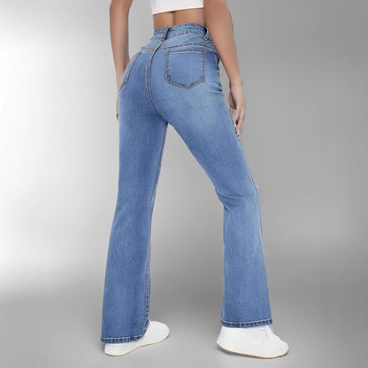 European and American Style Women Skinny Light Blue Jeans for Women Slim-Fit Figure Flattering Pants Trendy.