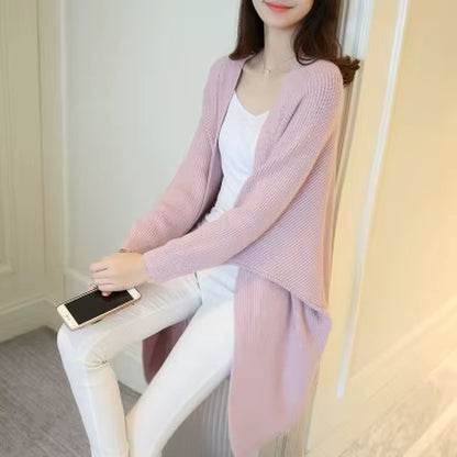 2023 Long Cardigan Women Sweater Autumn Winter Bat Sleeve Knitted Sweater Femme Jacket Loose Ladies Sweaters Cardigans New.