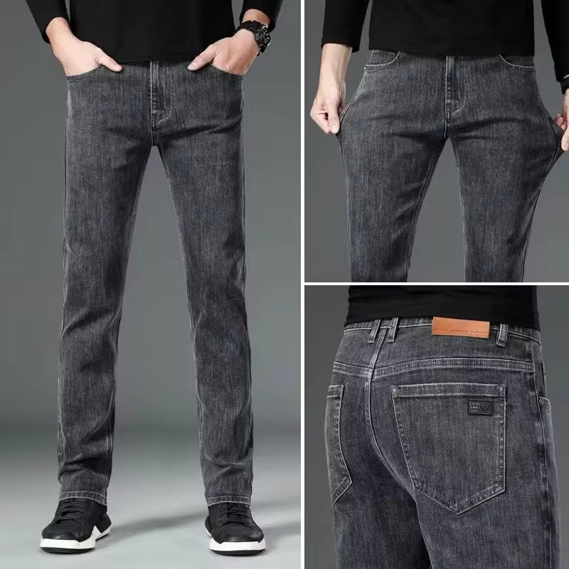 Autumn Summer Denim Jeans Men Straight Stretch Regular Jeans for Man Black Classic Vintage Mens Pant Big Size 29-38 40.