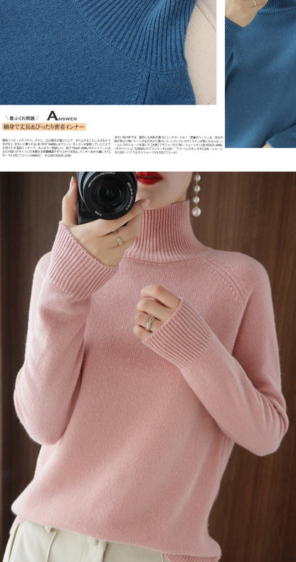 Frauen Herbst Winter Roll kragen pullover elegante schlanke feste gerippte gestrickte Kaschmir pullover weibliche Langarm Pullover Strickwaren.
