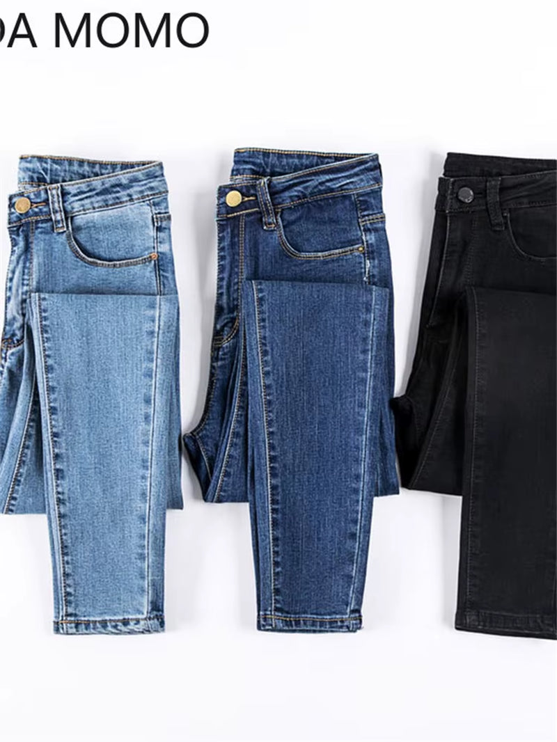 Jeans Female Denim Pants Black Color Womens Jeans Woman Donna Stretch Bottoms Skinny Pants for Women Trousers.