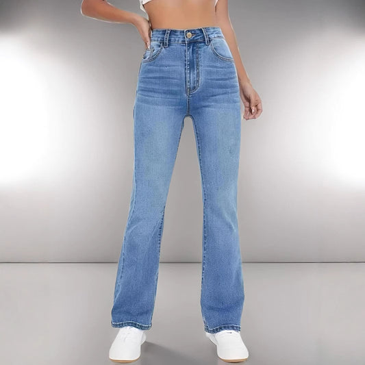 European and American Style Women Skinny Light Blue Jeans for Women Slim-Fit Figure Flattering Pants Trendy.