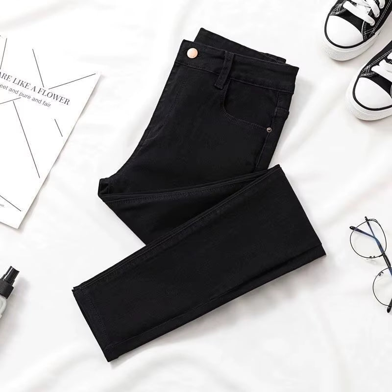 Women Jeans Cotton Solid Female Pencil Trousers Skinny Slim Fit High Waist All-Match Stretchy Stylish Casual Streetwear Chic New.