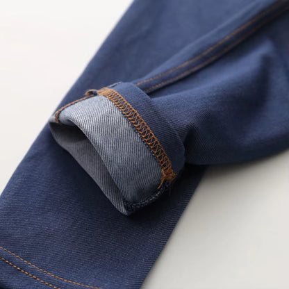 Sheecute New Spring Summer Fashion Girls Pencil Knit Imitation Denim Fabric Jeans Kids Candy Colore Mid Waist Full Length Pants.