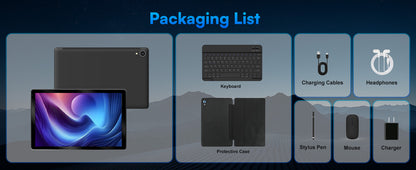 URAO C109L 10 Inch Tablets Android 15 A523 Octa Core Tablet 24GB+128GB 1 TB Expansion WiFi 6 5MP+8MP Camera Keyboard Mouse Set.