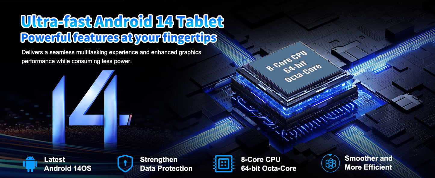 URAO A10L 10 Inch Tablet Android 14 12GB RAM 64GB ROM Octa-Core 5G WiFi with Keyboard Mouse Touch Pen Headset Case Tablet Kit.