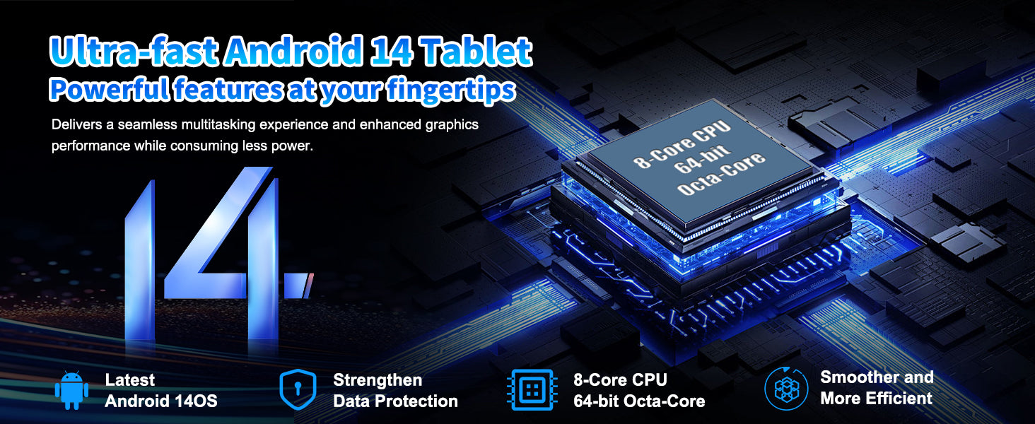 URAO A10L 10 Inch Tablet Android 14 12GB RAM 64GB ROM Octa-Core 5G WiFi with Keyboard Mouse Touch Pen Headset Case Tablet Kit.