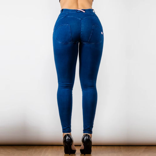 Shascullfites Skinny Jeans Summer Women'S Pants Bum Lift Leggings Slim Fit Pencil Pants Seam Hug Blue Denim Trousers Streetwear.