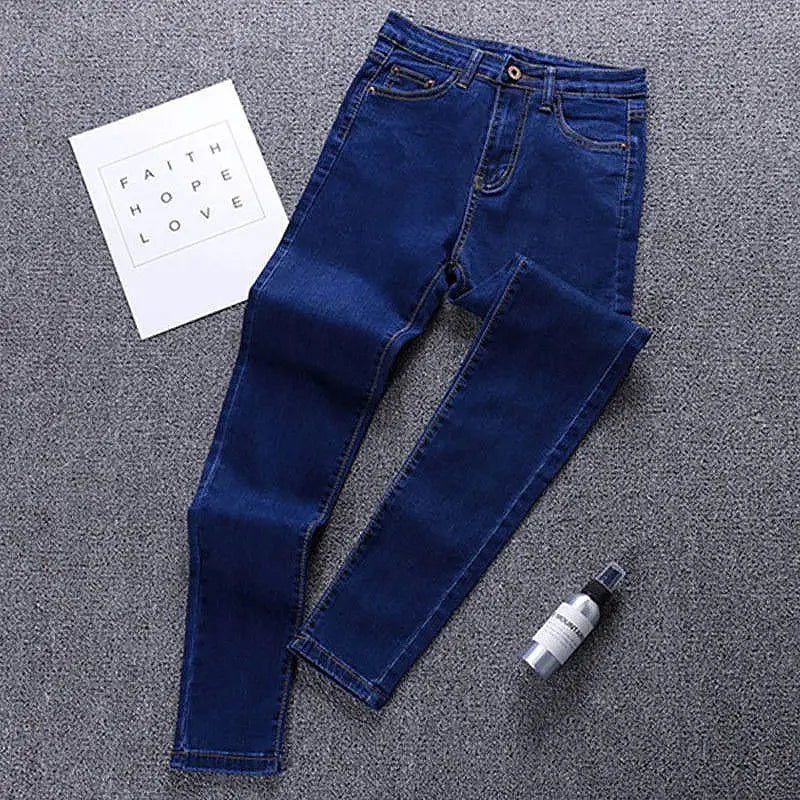 New Skinny Jeans for Women Female Pant Slim Elastic plus Size Stretch Jeans plus Size Denim Blue Skinny Pencil Pant Trousers.