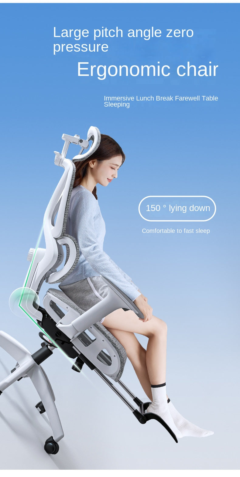 Uvr inländische bequeme sitzende atmungsaktive Mesh Stuhl ergonomisches Design Liegestuhl Büro verstellbare Lordos stütze Stuhl