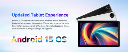 Android 15 Tablet 10 Inch OS GMS Certified Tablets 1.8 GHz 5-Core 20GB RAM 64 GB ROM 1TB Expand WiFi 6 Bluetooth 5.4 Dual Camera.