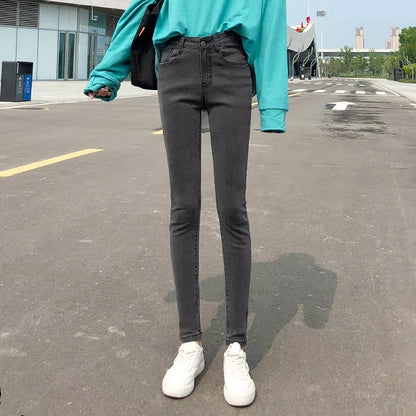 NEW Women Stretch High Waist Classic Retro Jeans Lady Clothes 38 40 Skinny Pants Push up Leggings Mom Jeans Pencil Trousers.