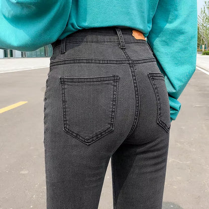 NEW Women Stretch High Waist Classic Retro Jeans Lady Clothes 38 40 Skinny Pants Push up Leggings Mom Jeans Pencil Trousers.